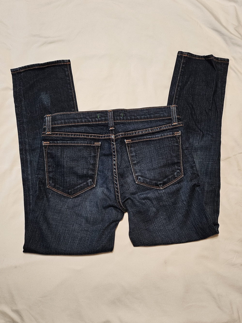 J Brand Dark Wash Indigo Whiskering Cropped Leg Classic Mid Rise Denim Jeans - Picture 8 of 8